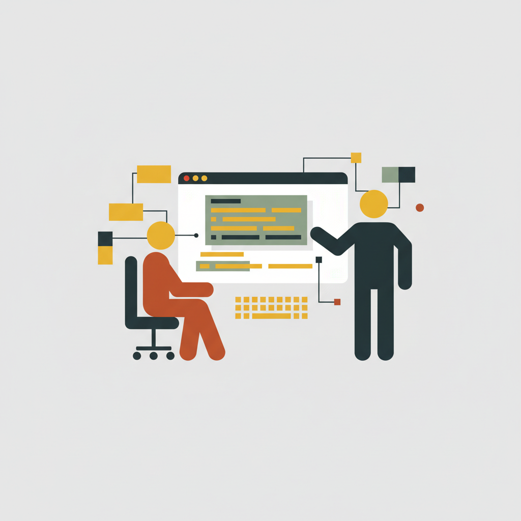 Abstract illustration of software development process